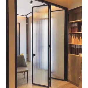 Titanium Magnesium Aluminum Alloy Folding Door with Soundproof Glass and Heavy-Duty Sliding Design