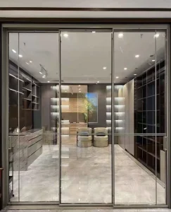 Top-Hung Ultra-Narrow-Frame Interior Sliding Door System Without Floor Track