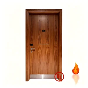 Top Quality French Interior Wooden Fireproof Door Interior Room Fire Rated Wooden Doors for Office Building
