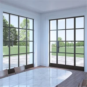 Trackless Narrow-Frame Sliding Swing Door with Tempered Glass and Aluminum Frame for Interior Kitchen and Bathroom Use
