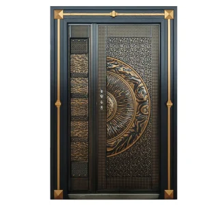 Traditional Cast Aluminum Security Door, Copper Color, Waterproof, Residential Front Entrance