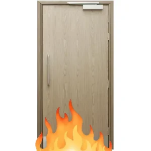 Traditional Design Wooden Exterior Fire Rated Timber Door for Villa Decoration