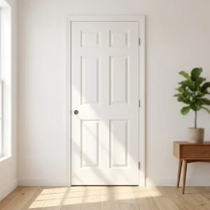 Traditional Modern 30-in X 80-in 6-Panel Hollow Core Right/Left Hand Single Prehung Interior Moulded Door MDF Solid Wood Durable
