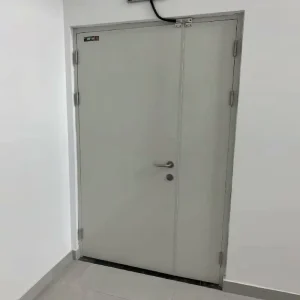 Traditional Single and Double Steel Security Fireproof Doors for Industrial Warehouses, Hotels, Hospitals, Malls, and Schools