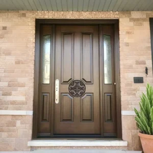 Traditional Solid Wood Front Door with Glass