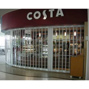 Transparent Crystal Roll Shutter Curved Sliding Door Folding