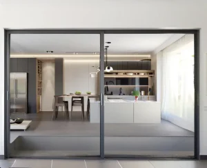 Two-Track Broken Bridge Aluminum Alloy Sliding Door for Living Room Balcony Very Narrow Spaces PVC Bedroom Warehouse