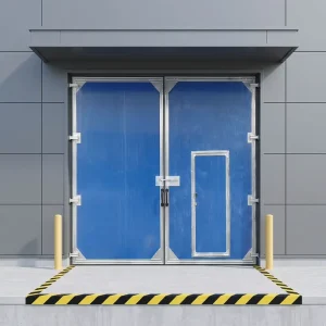 Two-Way Double-Leaf Stainless Steel Kitchen Swing Door with Remote Control