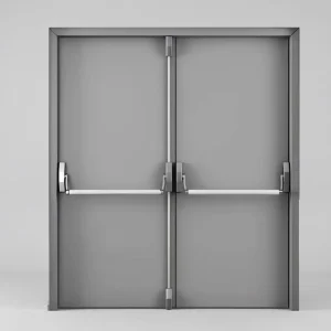 UK Certified 90-Minute Fireproof Push-Bar Metal Fire Door for Mall Supermarket Hotel Emergency Exits