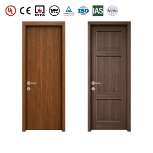 UL Certified Wooden Fireproof Door Solid Core Timber 20~90 Mins Fire Rating for Hotel Office and Apartment Buildings