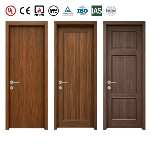 UL Certified Wooden Fireproof Door Solid Core Timber 60 Mins Fire Rating for Hotel Office and Apartment Buildings