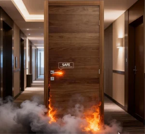 UL/EN Standard 30/60/90-Minute Resort Hotel Guest Room Entrance Wood Fire Rated Door