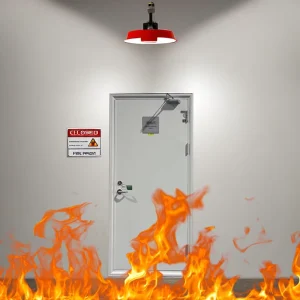 UL Heat Resistant Customized 1-2 Hour Steel Metal Fireproof Door with Glass Panel Interior Exit Door
