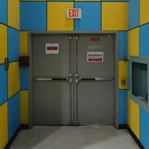 UL Listed 3-Hour Fire-Rated Steel Commercial Emergency Exit Door with Fireproof Panic Bar
