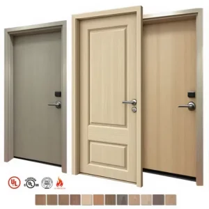 UL Listed FD30 Fire Rated Hotel Door Steel Interior Wood Door for Hotels Apartments and Projects