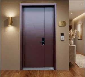 UL Standard Exterior Fire Door Double Leaf Fireproof Galvanized Steel Security Gate Door for Houses Hotel Villa