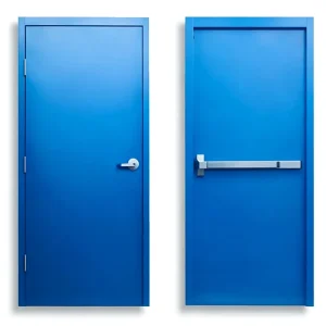 UL and CE Certified Galvanized Steel Fire Door, 120-Minute Fire Rated, Single Leaf with Push Bar for Stairwells and Emergency Exits