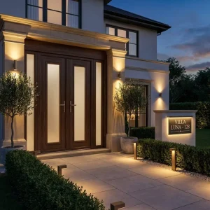 UPVC Casement Door White Profile Frosted Pane Double-Glazed Tempered Glass Swing Door Bedroom School Use
