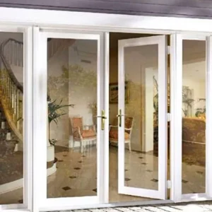 UPVC Villa Main Casement Door Anti-Theft Security French Glass Customizable Color for Bedroom Use