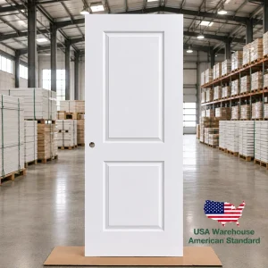 US Standard 30×80″ 2-Panel Interior Hollow-Core White-Primed MDF Slab Door
