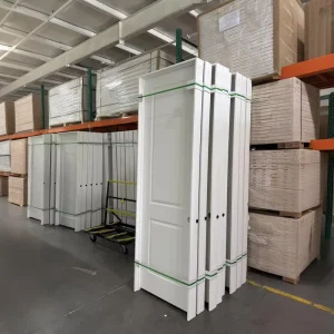 US Warehouse Prehung 2-Panel Hollow Core 8ft Mould Door with 4 9/16″ Frame for Interior Houses