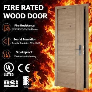 USA Standard Plywood Hotel Entry Door, 90-Minute Fire-Rated Wood Door