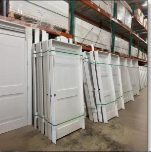 USA Warehouse 8-Foot White Primed Veneer Wood Interior Door 2-Panel Solid Core Prehung Shaker Door For Houses
