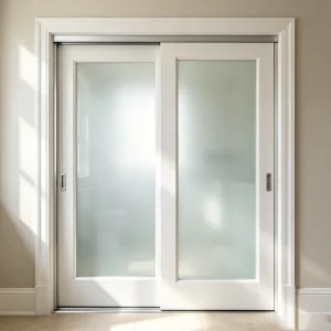 USA Warehouse Pre-Hung White Primed 1-Lite Wood Solid-Core Interior Door with Frosted Glass
