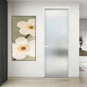 Ultra-Narrow Aluminum Alloy Frame Glass Swing Door with Flat Panel for Bathroom