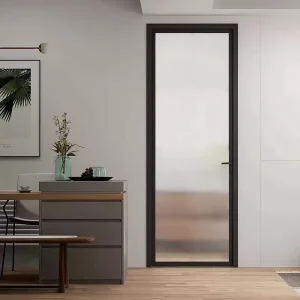 Ultra-Narrow Aluminum Alloy Modern Swing Door for Bathroom and Kitchen