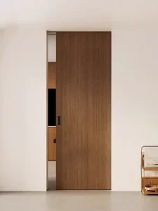 Ultra-Narrow Aluminum Alloy Sliding Door with Barn Rail for Kitchen and Bathroom