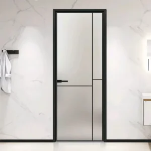 Ultra Narrow Bathroom Sliding Tempered Glass Door with Minimalist Design for Bathroom and Kitchen
