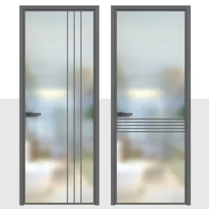 Ultra Narrow Frame Aluminum Alloy Waterproof Kitchen Bathroom Glass Panel Single Swing Door Modern Minimalist Hotel Bedroom