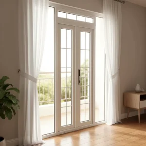 Ultra Narrow Frame Aluminum Casement Door Tempered Glass Swing Door Waterproof Soundproof for Bathroom Bedroom