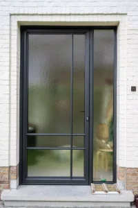 Ultra Narrow Frame Metallic Aluminum Swing Door Modern Apartment Interior Glass Door
