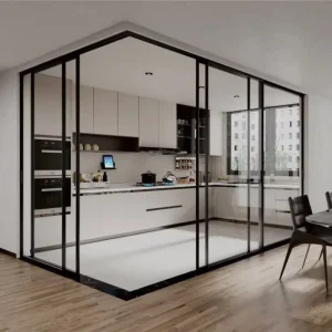 Ultra-Narrow Frame Sliding Door, Custom Size and Color, Contemporary Style, Energy Efficient, Soundproof