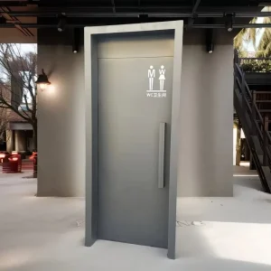 Ultra Narrow Frame Stainless Steel Public Restroom Swing Door for Commercial Buildings and Scenic Spots