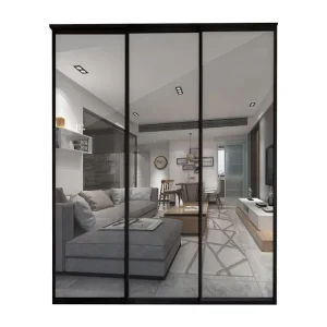 Ultra Narrow Frame Triple Linkage Sliding Door Soundproof Aluminum Alloy Factory Direct Sale
