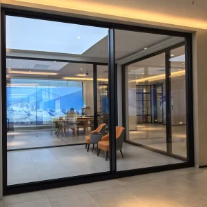 Ultra Narrow FrameAluminum Alloy Balcony Sliding Door Windproof Waterproof Silent Sliding Door for Seaside Villa