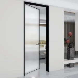 Ultra-Narrow Minimalist Glass Swing Door for Kitchen Bathroom Balcony Toilet