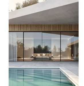 Ultra-Narrow Three-Link Hanging Sliding Doors for Kitchen Partitions