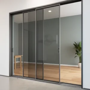 Ultra-Narrow Waterproof Sliding Door with Double-Glazed Tempered Glass for Living Room and Kitchen
