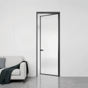 Ultra-Slim 46 mm Aluminum Swing Door 1.2-3.0 mm Thick for Interior Office and Bathroom Use Non-Thermal Break