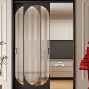 Ultra-Slim Frame Aluminum Sliding Door, 12 mm, Waterproof, Balcony Bathroom