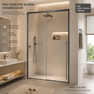 Ultra-Thin Straight-Through Stainless Steel Framed Glass Shower Door for Bathroom Dry-Wet Separation