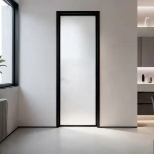 Ultra-narrow 40*16 Aluminum Alloy Tempered Glass Swing Door for Bathroom or Office