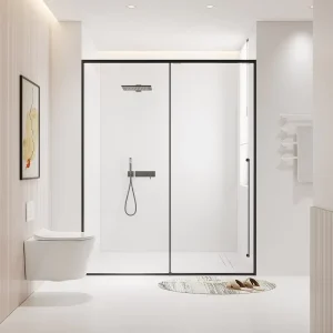 Ultra-narrow Single-line Tempered Glass Shower Doors Bathroom Partition Dry Wet Separation for Shower Room Makeup Room Household