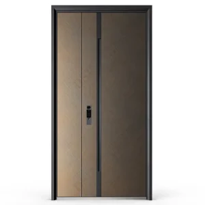 Unequal Double Security Front Door 2050x1160mm 6 in 1 Smart Video Lock Outward Swing Soundproof Exterior Entry