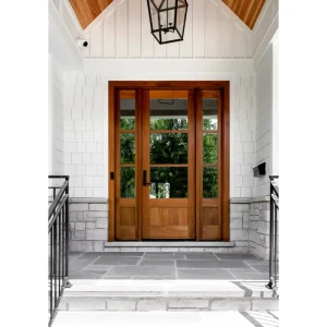 Unequal Double Sidelight Door, Solid Teak Wood Main Entrance Door