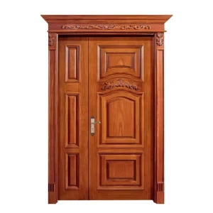 Unequal Double Solid Wooden Door